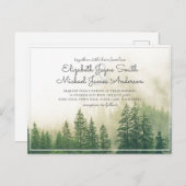 Budget Pine Trees Mariage Invitations Forêt (Devant / Derrière)