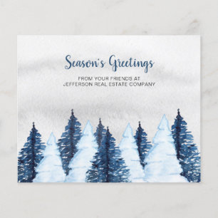 Budget Pine Trees Winter Business Holiday Kaart
