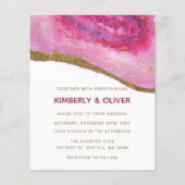 Budget Pink and Gold Agate Wedding Invitation (Voorkant)