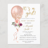 Budget Pink Balloon Baby shower (Voorkant)