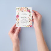 Budget Pink Blooming Blush Floral Wedding V3 Flyer (Hand)