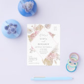 Budget Pink Boho Floral Wedding Flyer (Enkel)