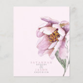 Budget Pink Floral Bloom Weddenschap (Achterkant)