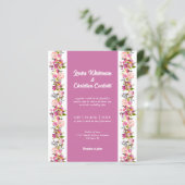 Budget Pink Floral Weddenschap (Staand voorkant)