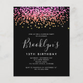 BUDGET Pink Glitter Surprise Party Invision (Achterkant)