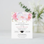Budget Pink Gold Floral Afstuderen (Staand voorkant)