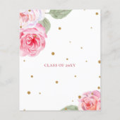 Budget Pink Gold Floral Afstuderen (Achterkant)