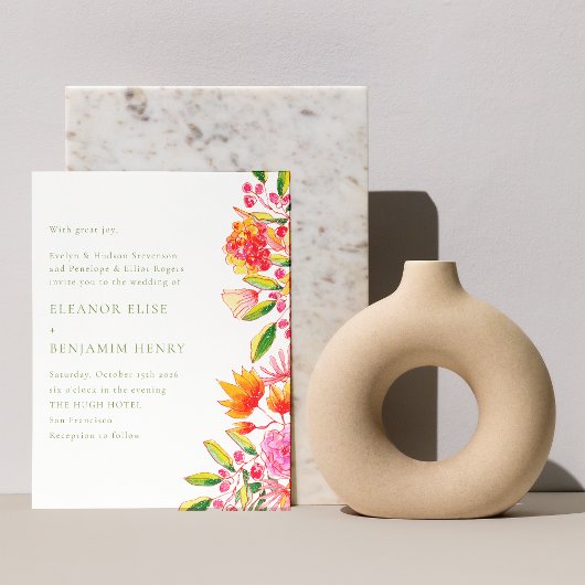 Budget Pink Green Floral Weddenschap