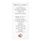 BUDGET Pink hydrangea floral bruiloft programme Reclamekaart (Achterkant)