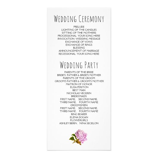 BUDGET Pink hydrangea programme de mariage floral (Dos)