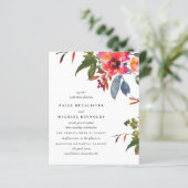 Budget Pink Oranje Floral Weddenschap (Staand voorkant)