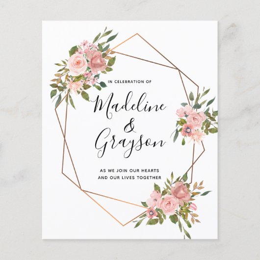 BUDGET Pink Rose Gold Lijst Weddenschap (Voorkant)