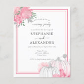 Budget Pink & Silver Pumpkin Wedding Party Invite (Voorkant)