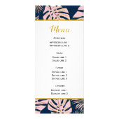BUDGET Pink tropical, bleu marine carte de menu ma (Dos)