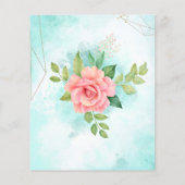 Budget Pink Turquoise Floral Wedding (Achterkant)