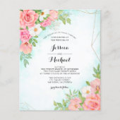 Budget Pink Turquoise Floral Wedding (Voorkant)