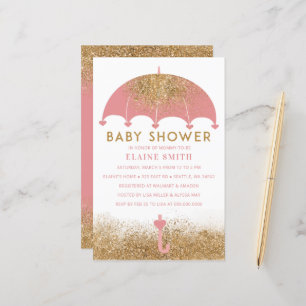 Budget Pink Umbrella Girl Baby shower