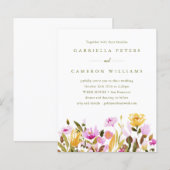 Budget Pink Waterverf Floral Weddenschap (Voorkant / Achterkant)