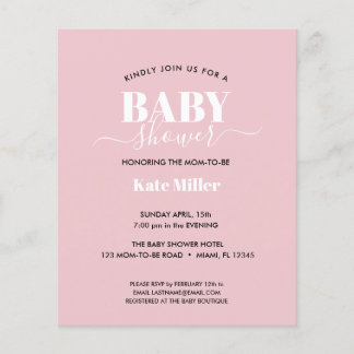 BUDGET PINK WHITE EN BLACK BABY SHOWER