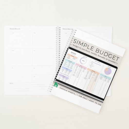 Budget Planner voor Google Sheets, Maandelijks bud (Display)
