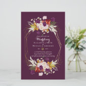 BUDGET Plum and Coral Wedding Invitations A9 (Staand voorkant)