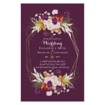 BUDGET Plum and Coral Wedding Invitations A9
