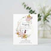 Budget plum Blush Pink Floral Wedding Invites (Staand voorkant)