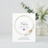 BUDGET Plum en Peach Floral Wedding Invitation (Staand voorkant)