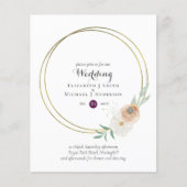 BUDGET Plum en Peach Floral Wedding Invitation (Voorkant)