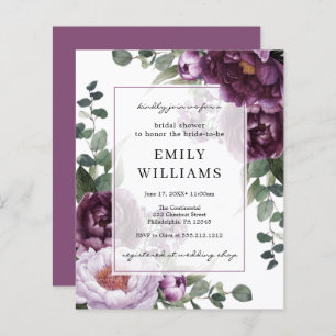 Budget Plum Peonies Flora Bridal Shower