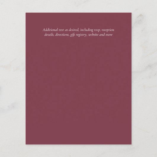 Budget Plum Roze Gember Bloemen Bruiloft Uitnodigi (Achterkant)