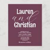 Budget Plum Scripting Wedding Invitation (Voorkant)