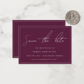 BUDGET Plum Wedding Enregistrer La Date Invitation (Devant/Arrière en situation)