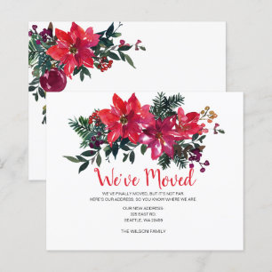 Budget Poinsettia Berries weve Moved Holiday Kaart