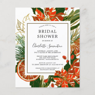 Budget Poinsettia Citrus Bridal Shower