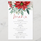 Budget Poinsettia Florals Wedding Menu (Voorkant)