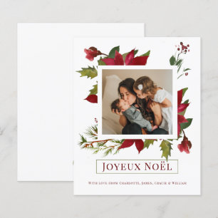 BUDGET Poinsettia Joyeux Noël Carte Noël