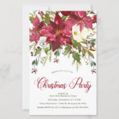 Budget Poinsettia Kerstparty Uitnodiging (Voorkant)