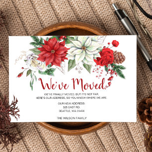 Budget Poinsettia Pine Weve Moved Holiday Kaart