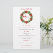Budget Poinsettia Wreath Christmas Mariage Menu (Debout devant)