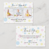 Budget pois Photo Carte de remerciements bébé (Devant / Derrière)