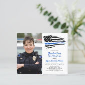 Budget Police Custom Foto Afstuderen Invitation (Staand voorkant)