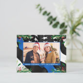 Budget Police Kerstmis Aangepaste Fotovakantie Briefkaart (Staand voorkant)