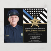 Budget Police Officer Foto Retirement Uitnodiging (Voorkant)
