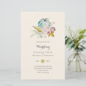 BUDGET Pompoen Herfst Bloemige Trouw Uitnodiging A (Staand voorkant)