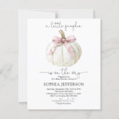 Budget pompoen & roze boog Baby shower Uitnodiging (Voorkant)