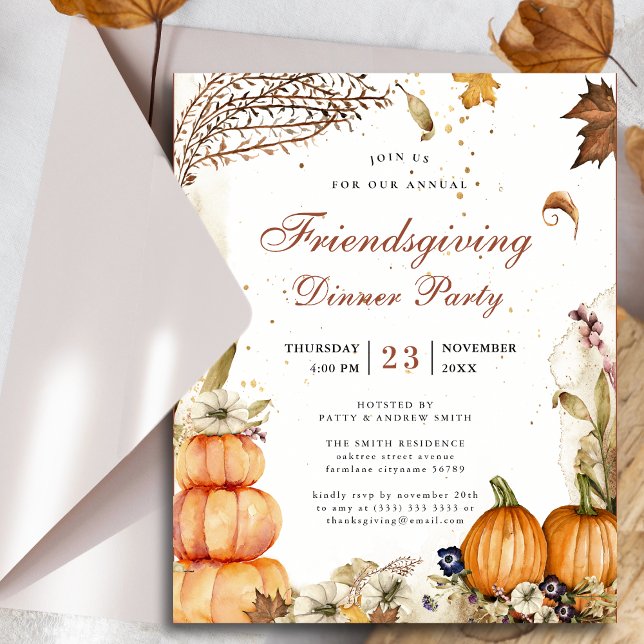 Budget pompoen rustieke herfst Friendsgiving diner (Creator heeft geüpload)