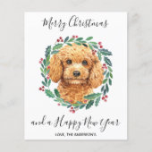 Budget Poodle Chien élégant Joyeux Noël Carte (Devant)