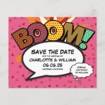 Budget Pret Retro Stripboek Opslag Save the Date