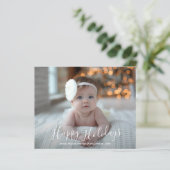 Budget Prettige feestdagen kerstfotokaart (Staand voorkant)